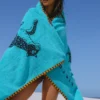 The Seabed Beach & Bath Towel / Sea Boat Blue